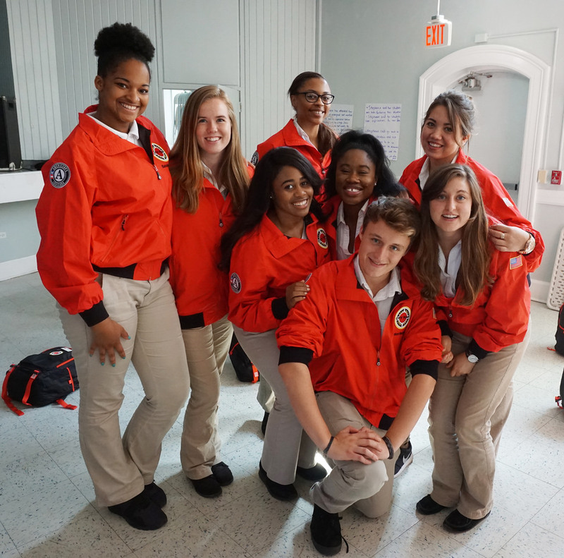 A group of young people participating in a US-based Gap Year program called City Year.